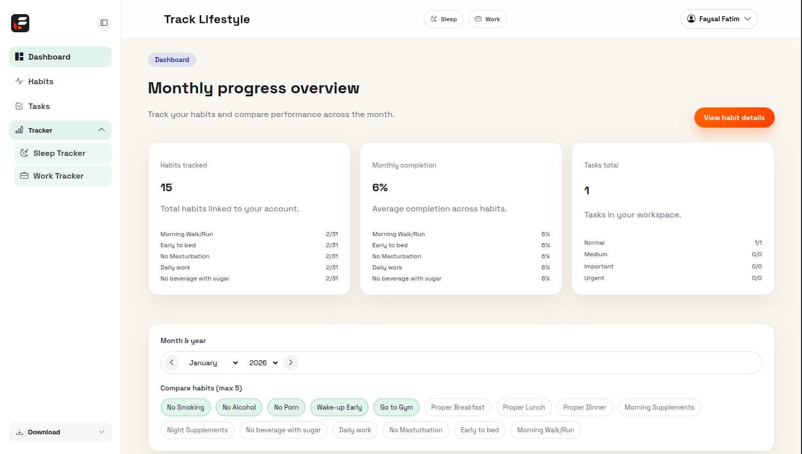 Foxy desktop dashboard preview